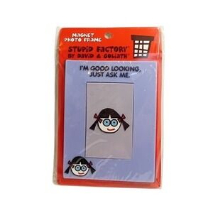 Y2K Stupid Factory David Goliath Trendy Wendy 2 Pc Magnet Photo Frame Funny Gift